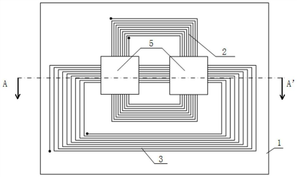 Inductive magnetic sensor for suppressing directional crosstalk and preparation method thereof