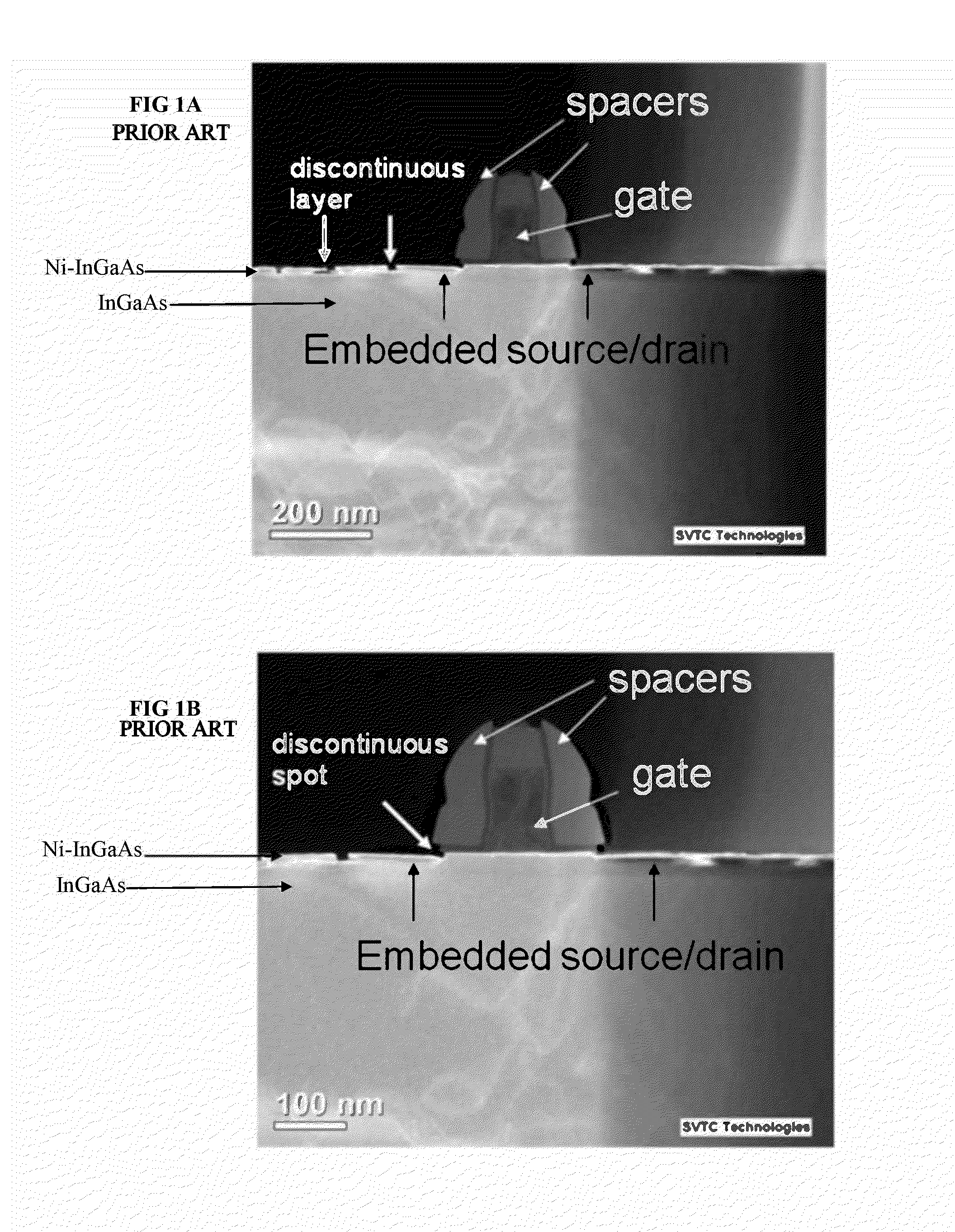 Metal alloy with an abrupt interface to iii-v semiconductor