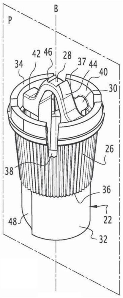 Engagement mechanism of cosmetics application device, related device, application method and manufacturing method