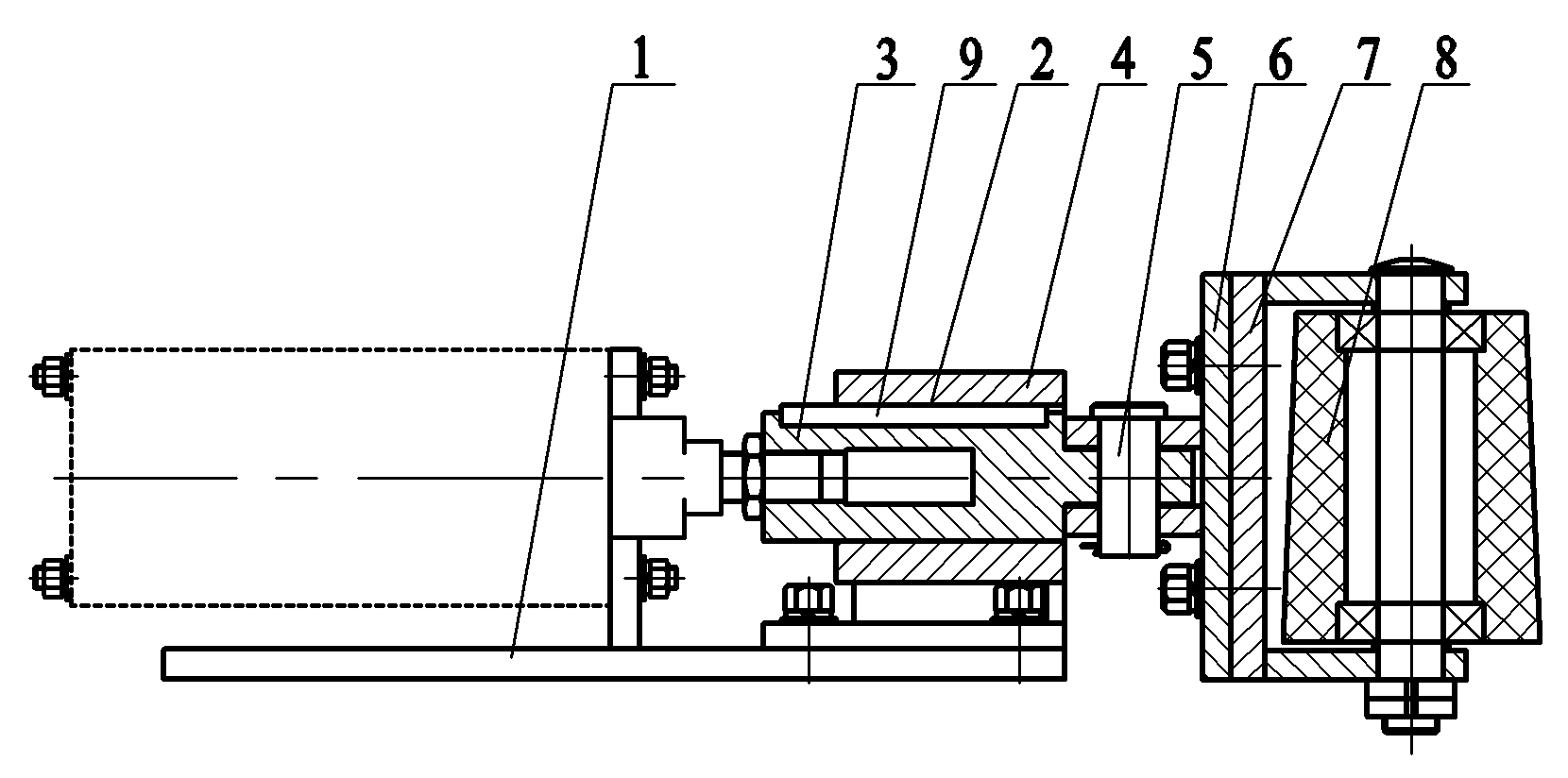 Wire pressing wheel component of inverted wire drawing machine