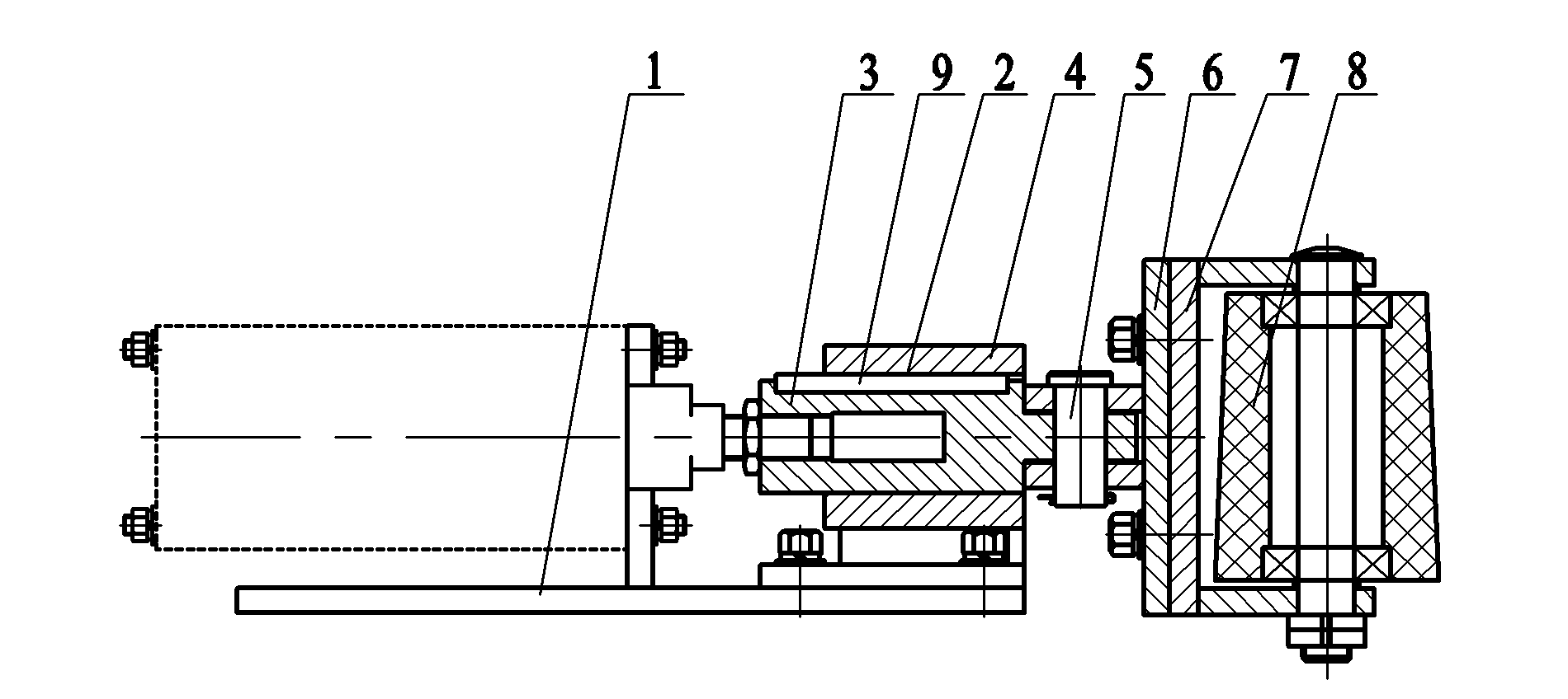 Wire pressing wheel component of inverted wire drawing machine