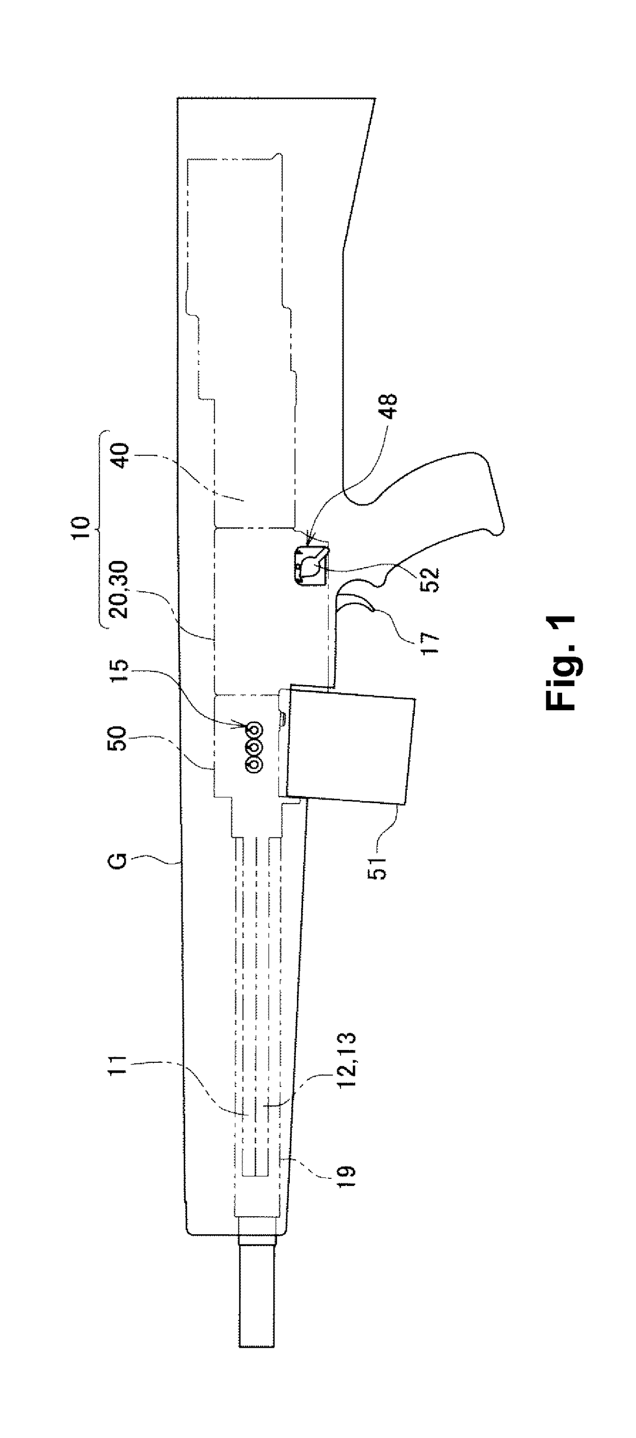 Sight adjustment device in simulation gun