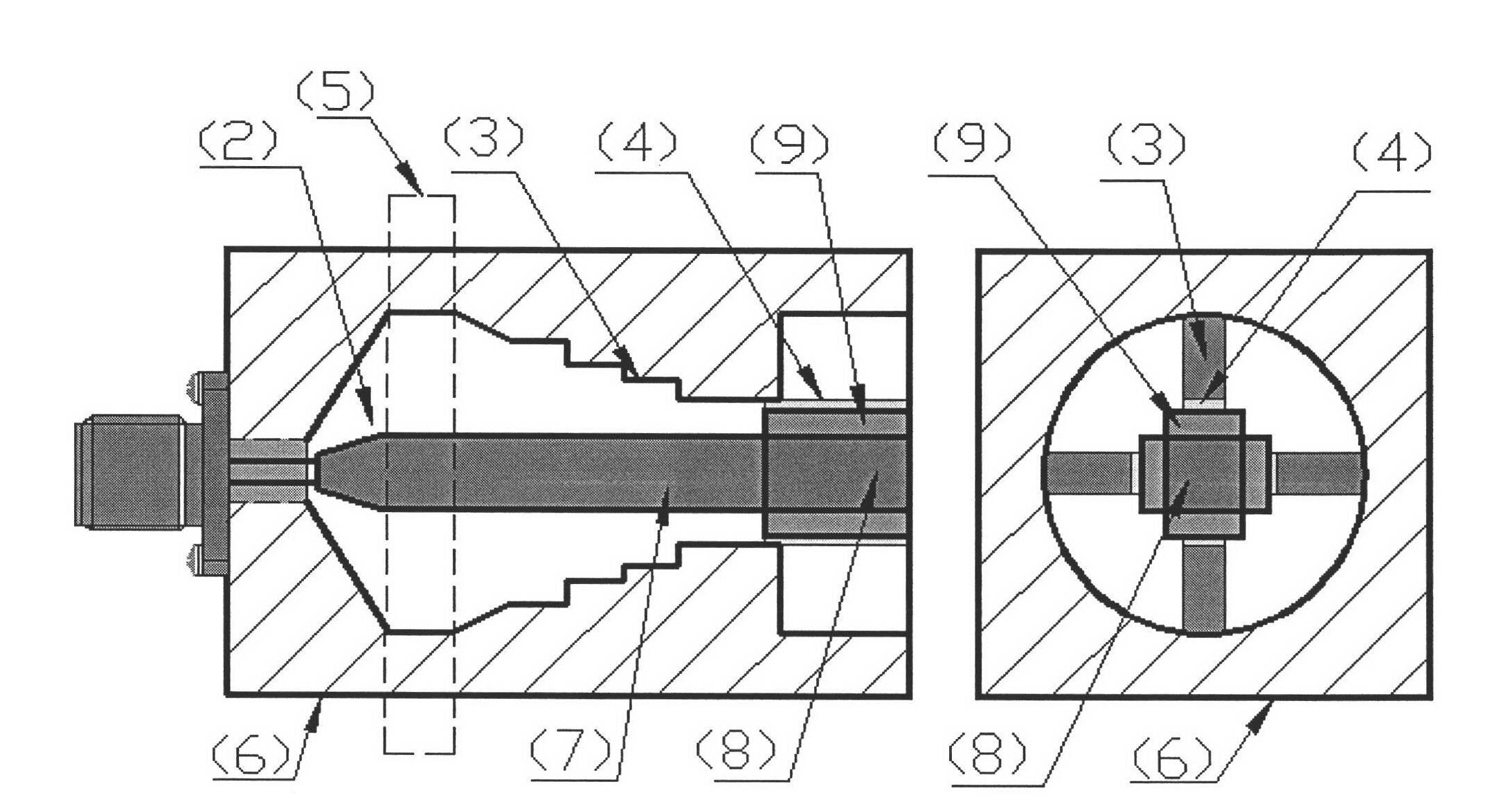 Coaxial-ridge waveguide-microstrip conversion structure power divider