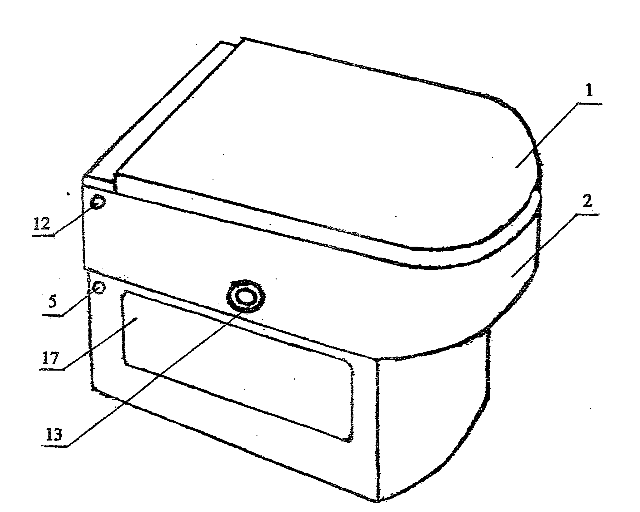 Direct-discharge water-saving pedestal pan with built-in bucket