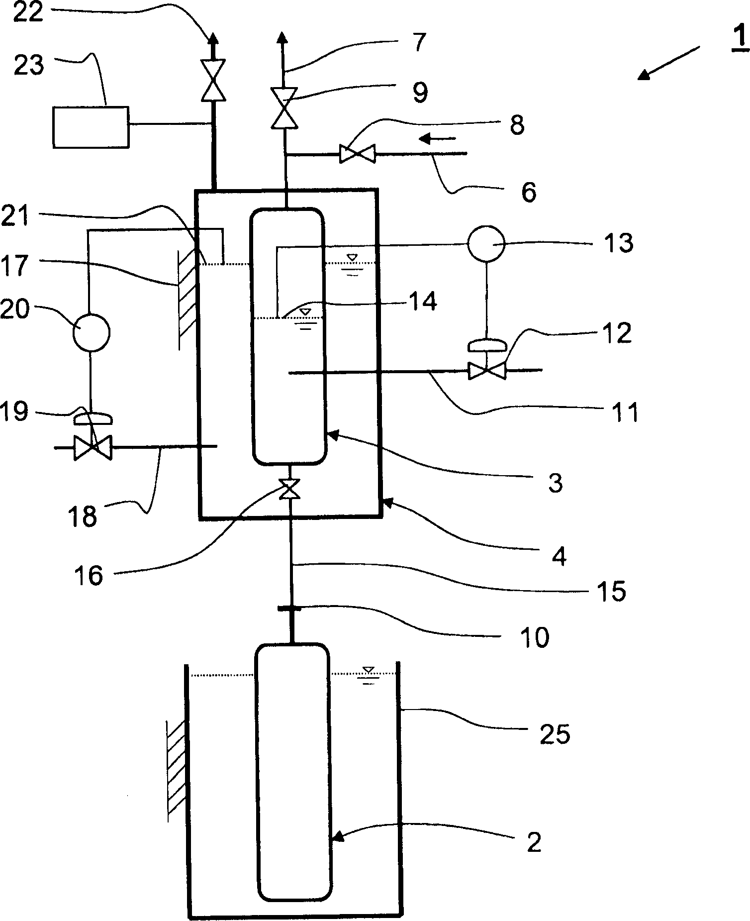 System and method for filling a vessel with a gas or a gas mixture