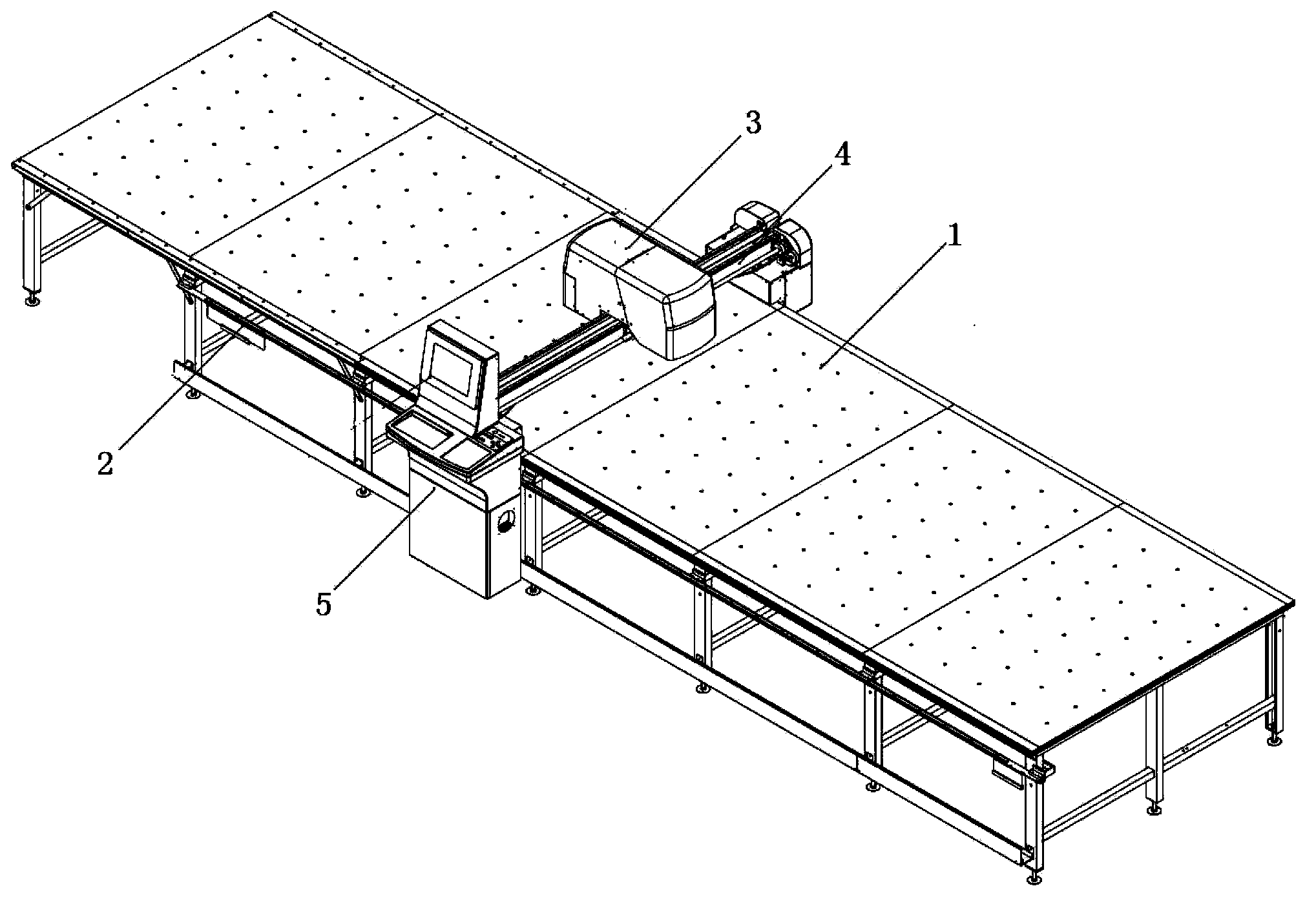 Automatic labeling machine for encoding garment pieces