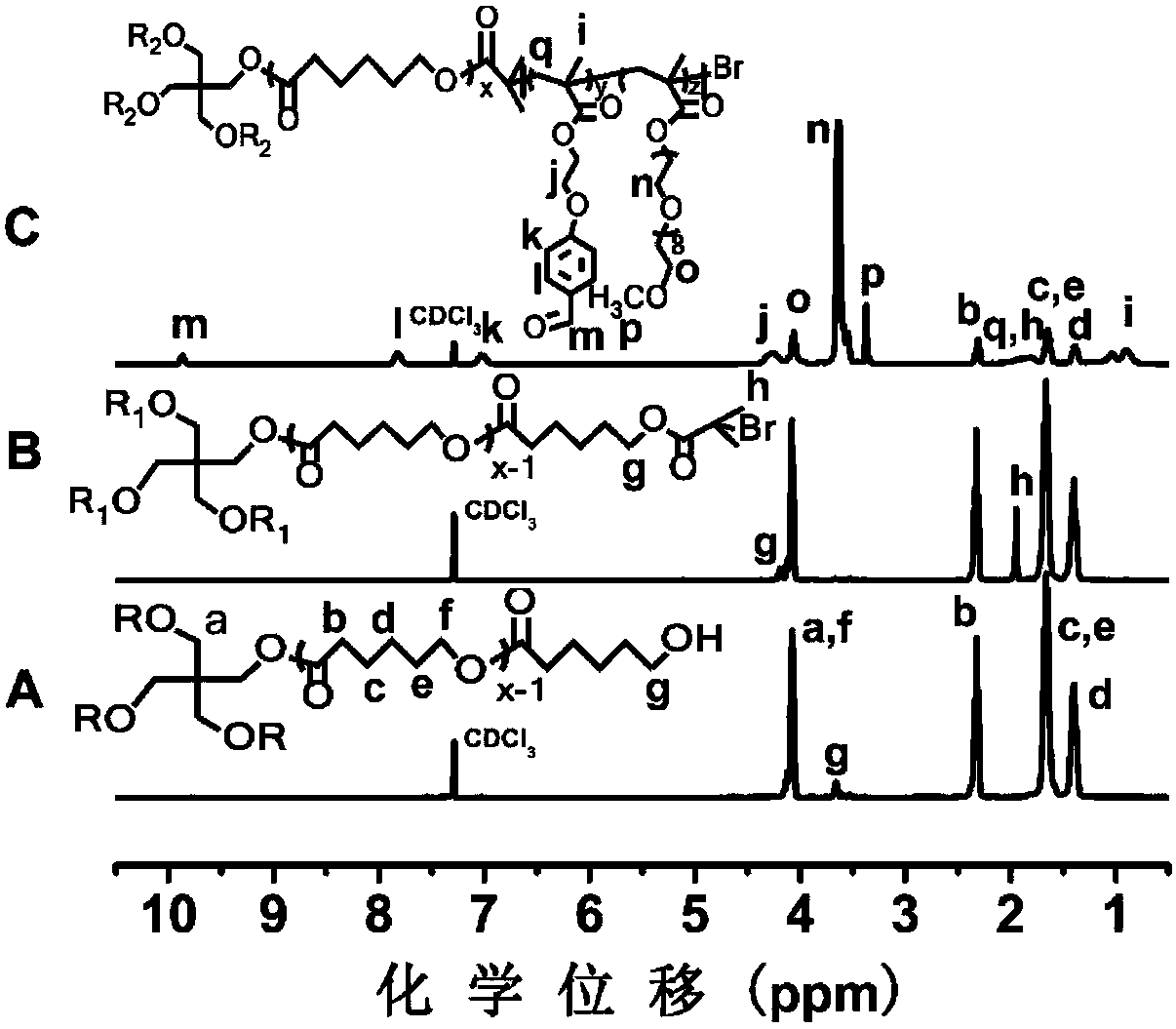 An amphiphilic four-armed star polymer and its shell-based reversible cross-linked micelle system, preparation method and application