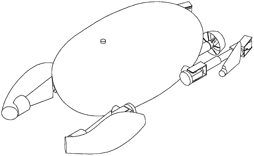 Hybrid crawling and swimming unmanned submersible and application method thereof