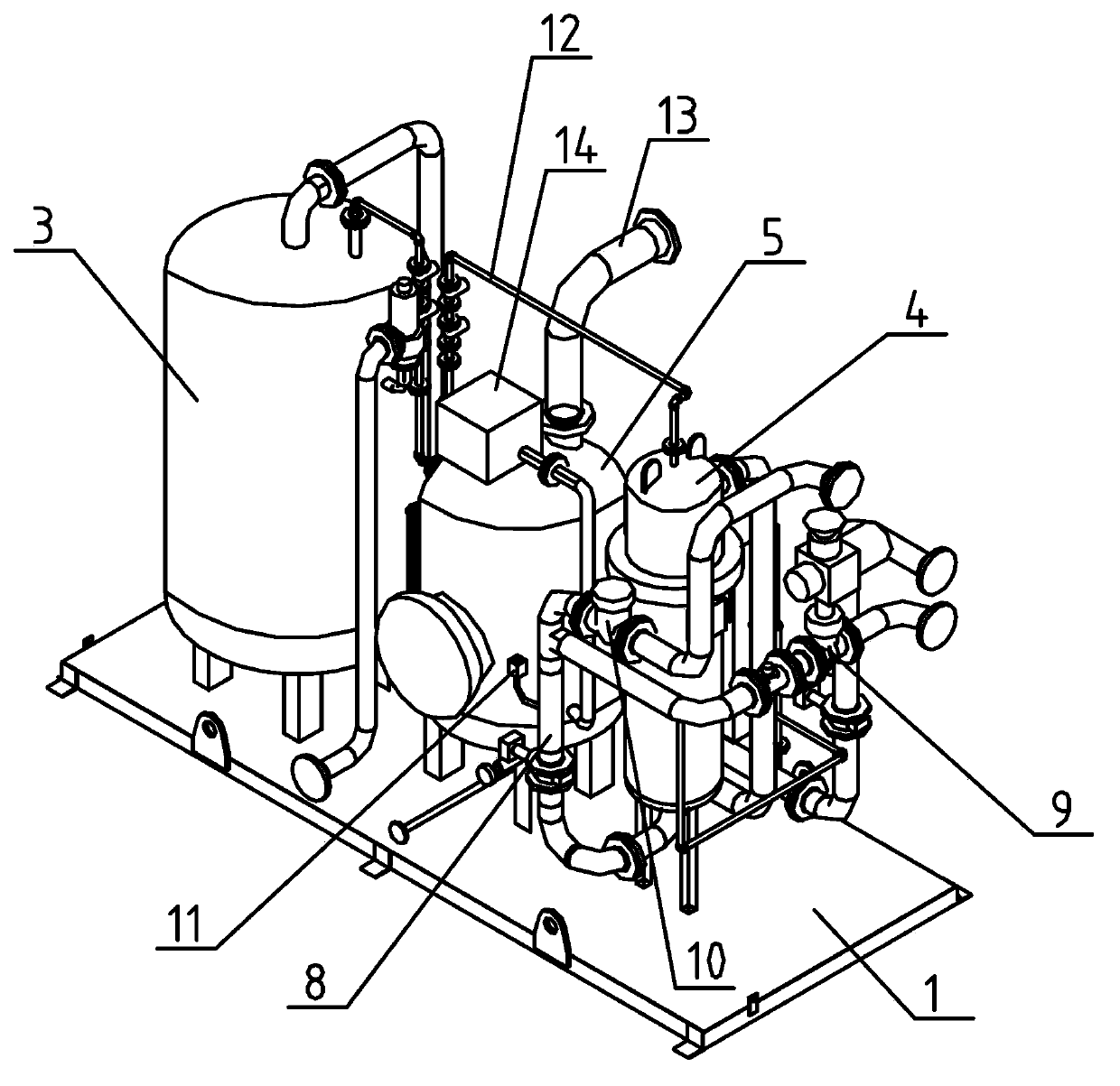 Modular catalytic hydrogenation deoxygenation apparatus for nuclear power station