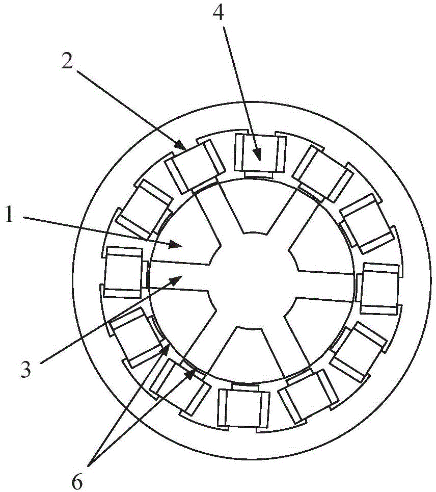 12/6-pole hybrid rotor structure magnetic suspension switched reluctance generator and control method thereof