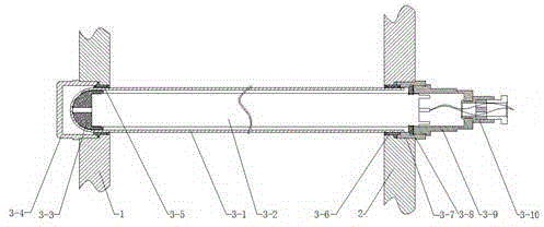 Ultraviolet lamp sealing fixing device used for ship ballast water processing system