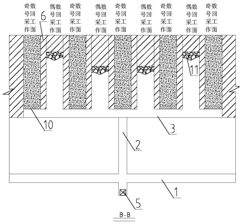 Wall column type upward horizontal layered filling mining method