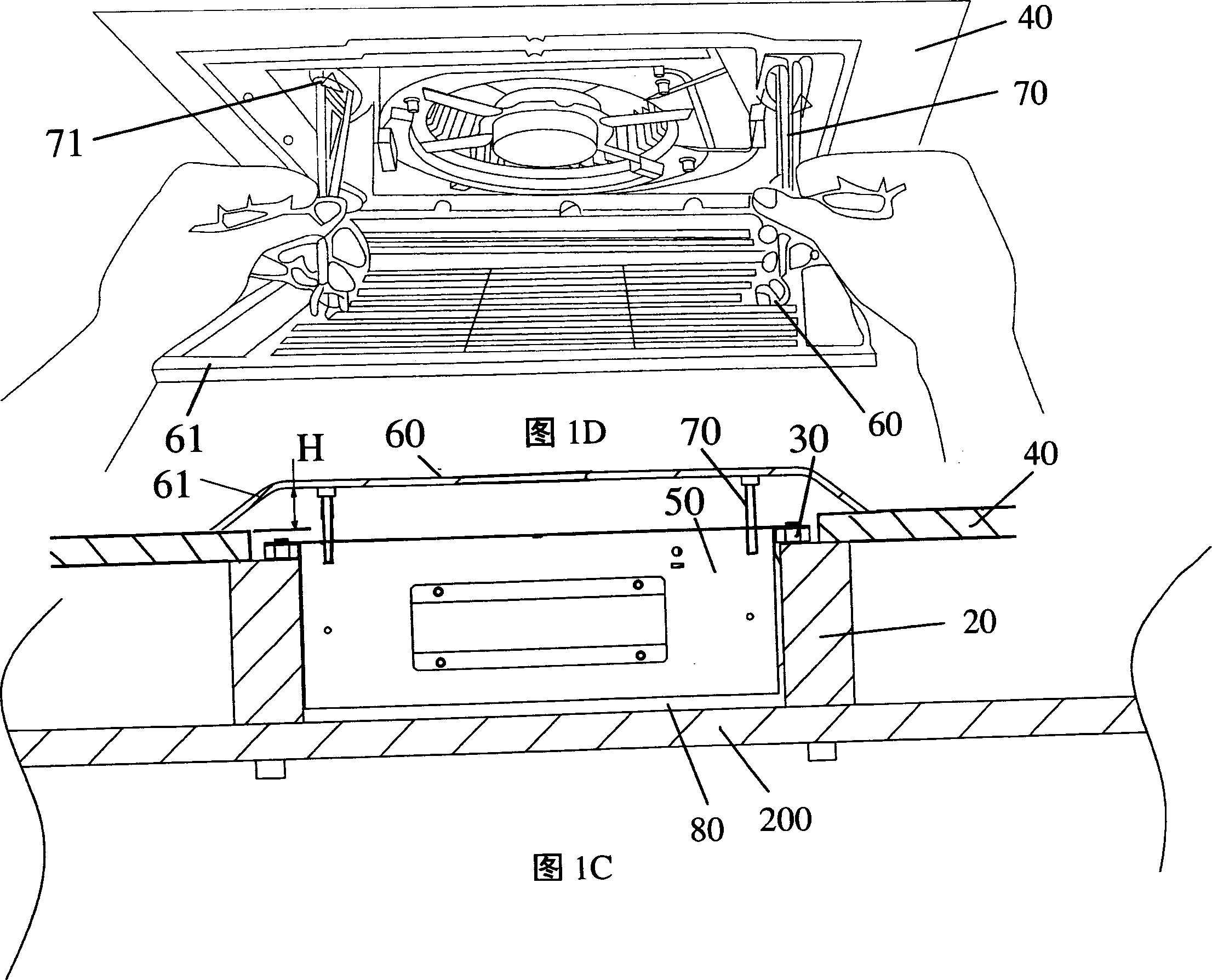 Fixed structure for installing ventilation fan