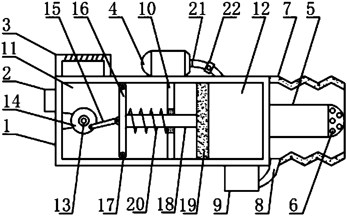 Specific piston type wound disinfector in medical apparatus