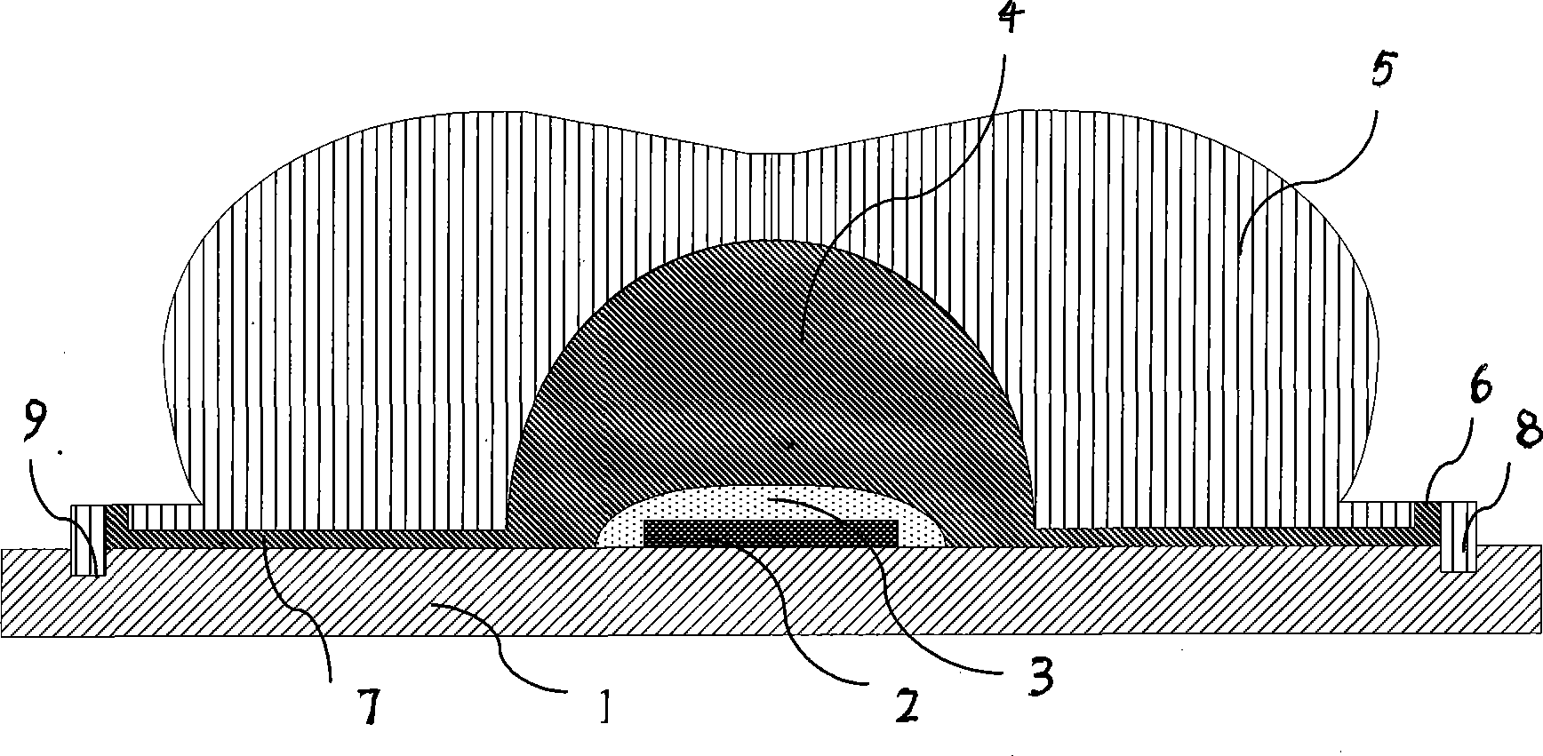 Encapsulation structure and method for applying guidance type light emitting diode device