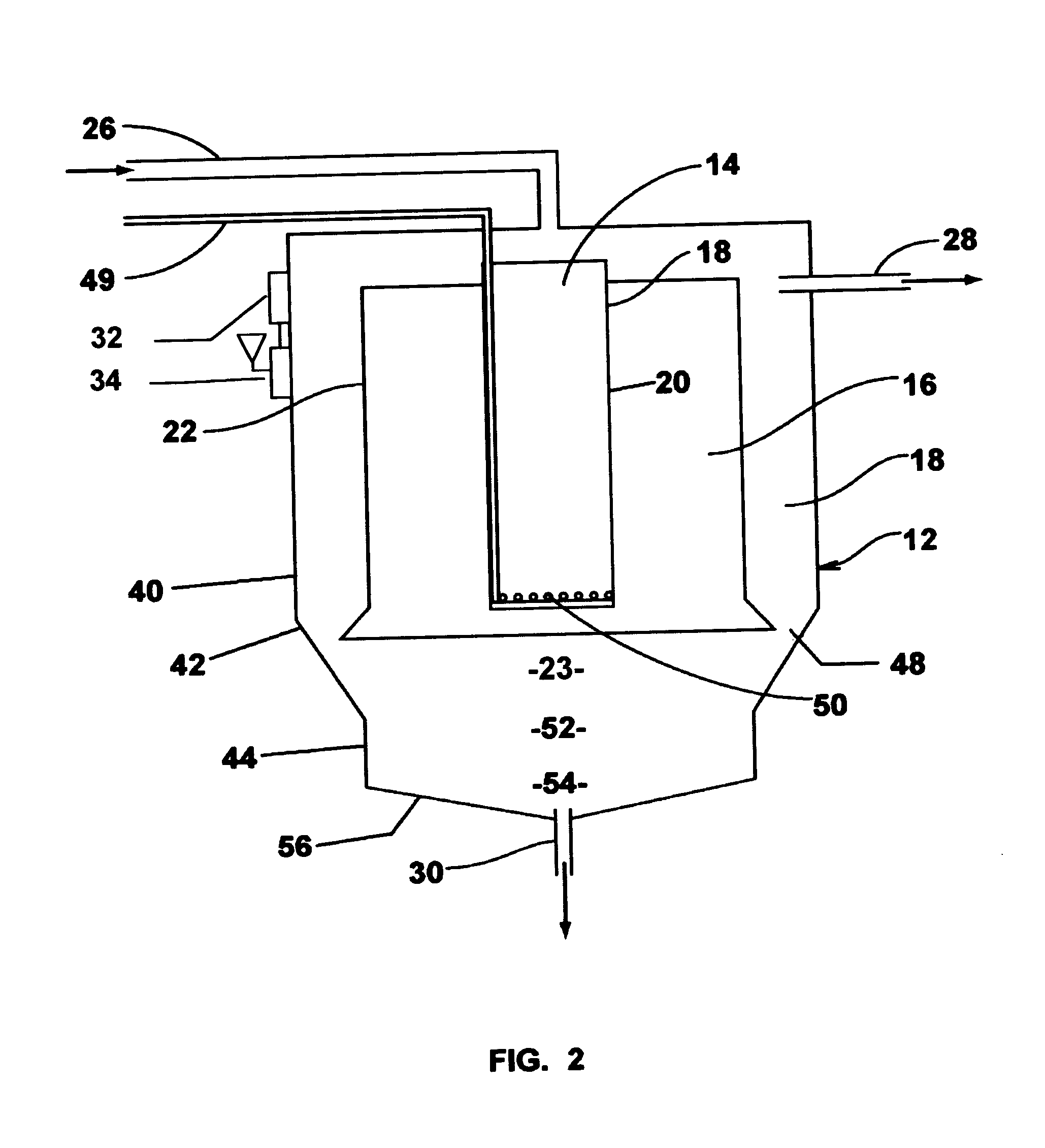 Single vessel multi-zone wastewater bio-treatment system