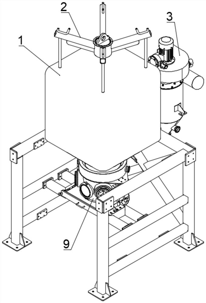 Sealing structure and sealing method of powder feeding station