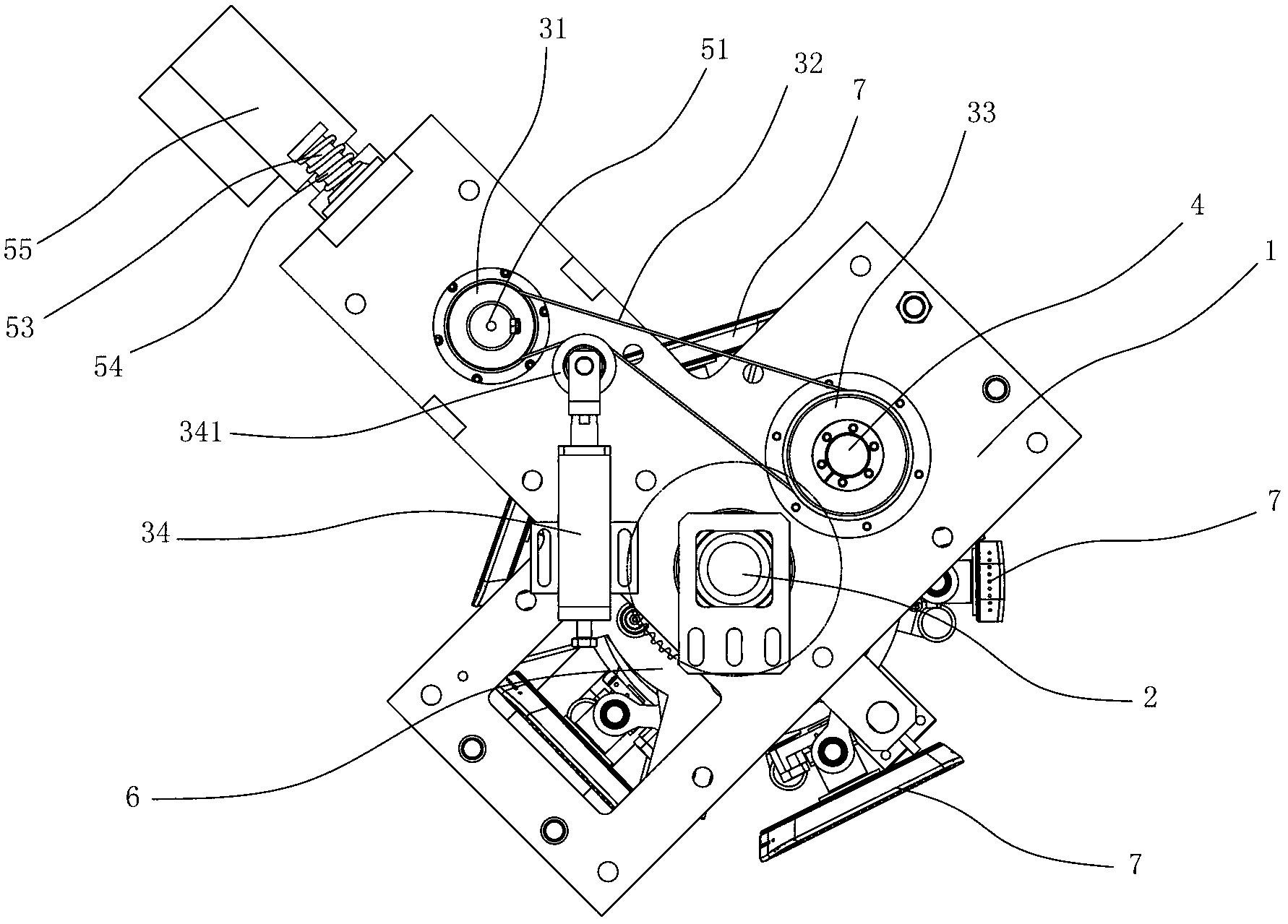 Speed-change and transposition scraping device