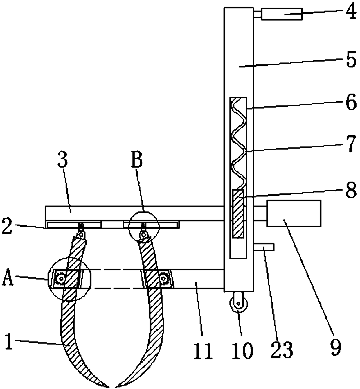 Shaddock culture soil taking device