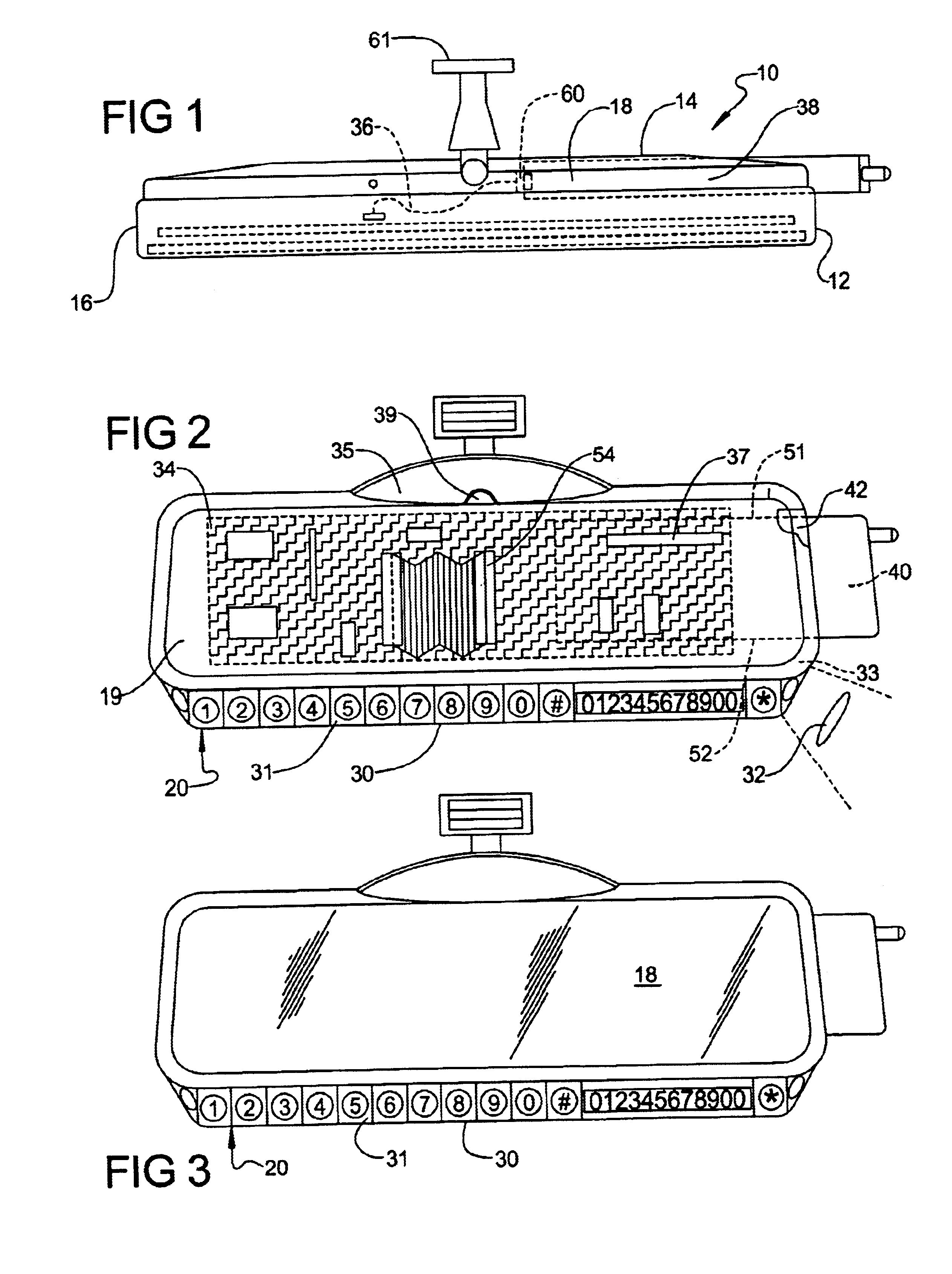 Combined rear view mirror and telephone