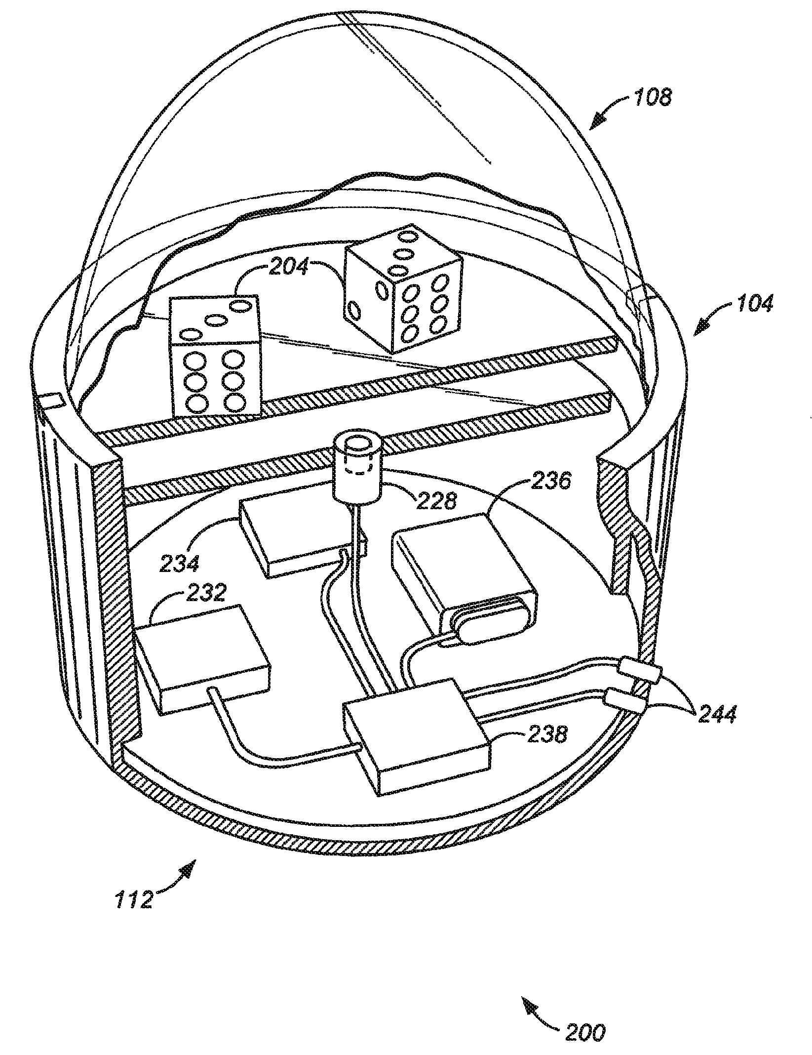 Self-contained dice shaker system