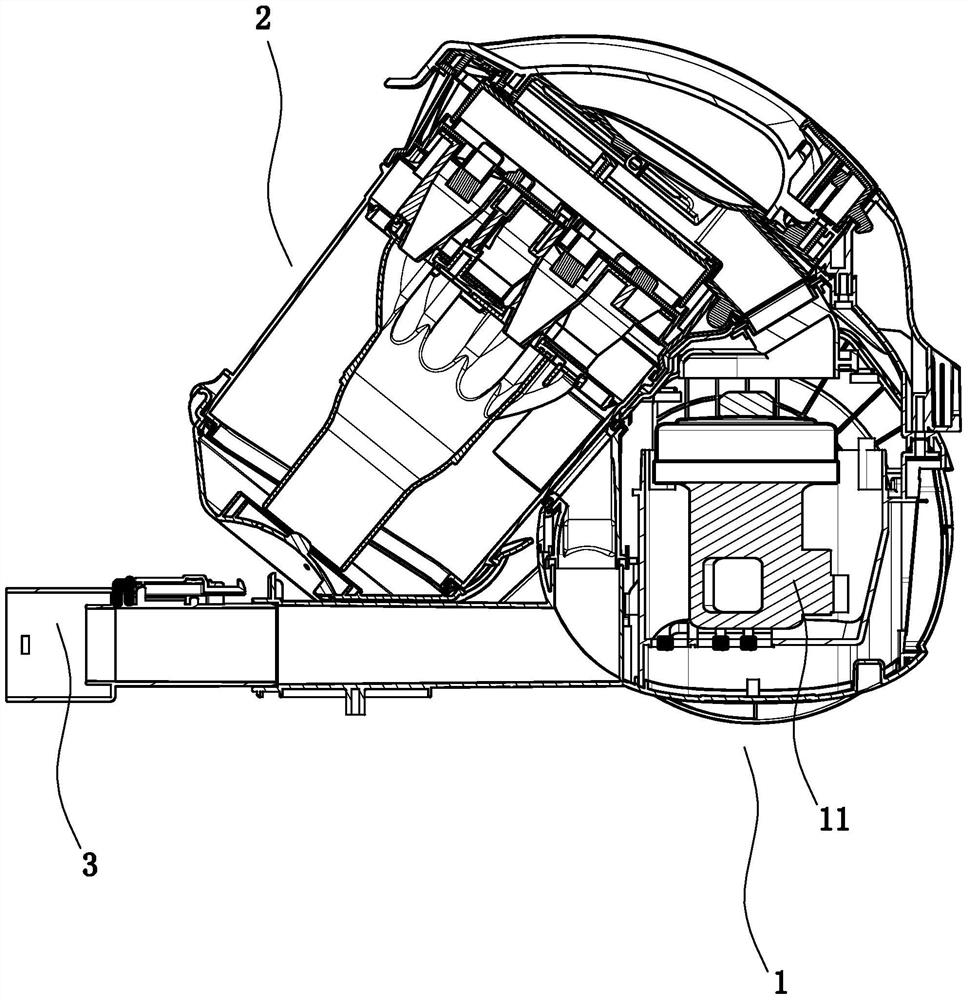 A split-type cyclone vacuum cleaner