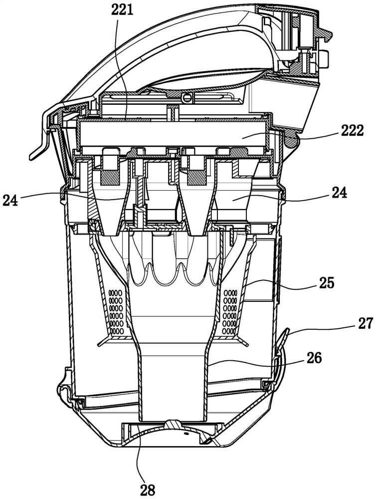 A split-type cyclone vacuum cleaner