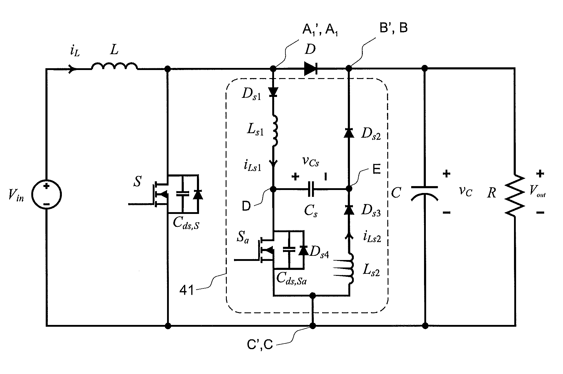 Active snubber topology