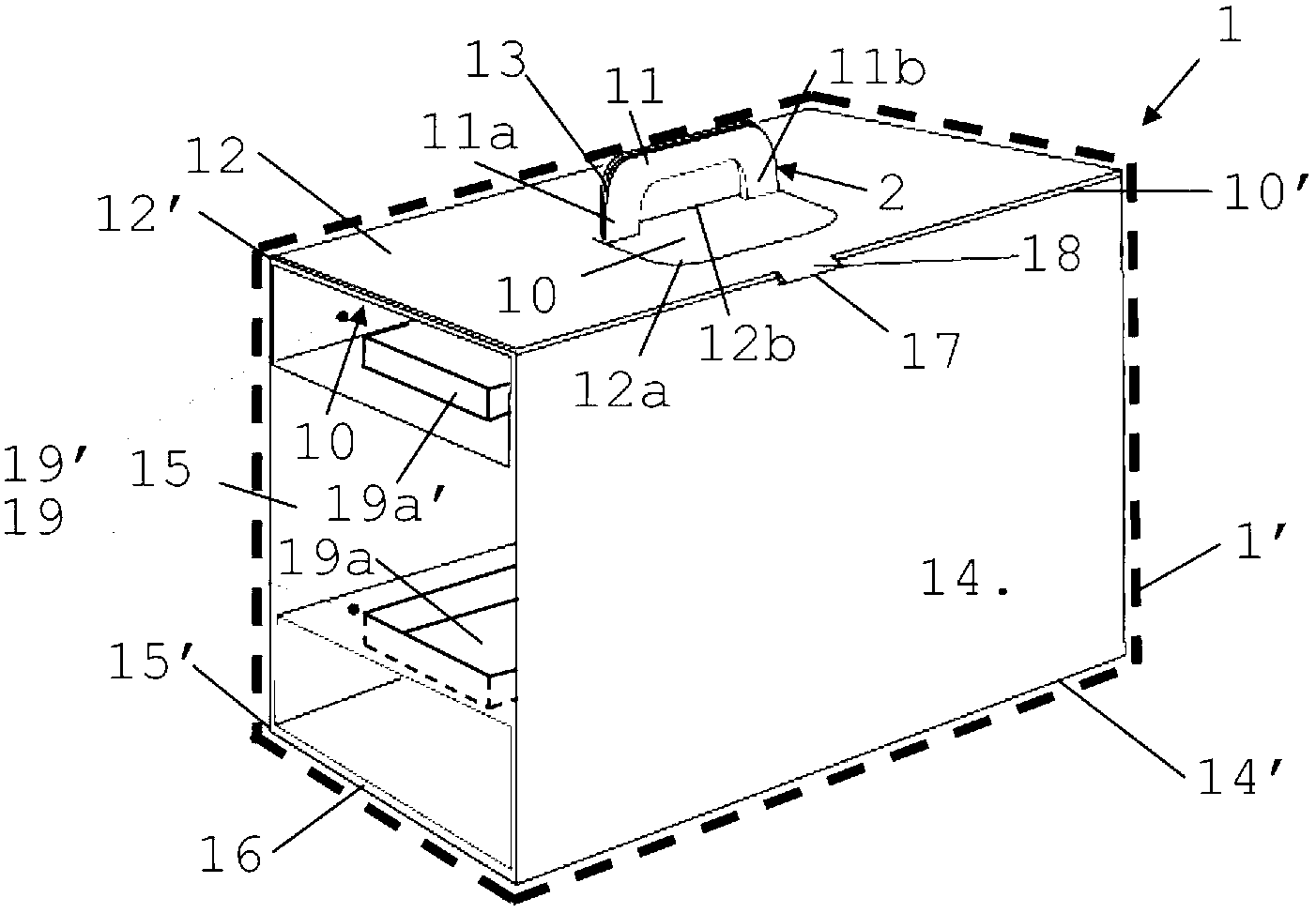 Safety cardboard packaging in particular for beverage dispensers