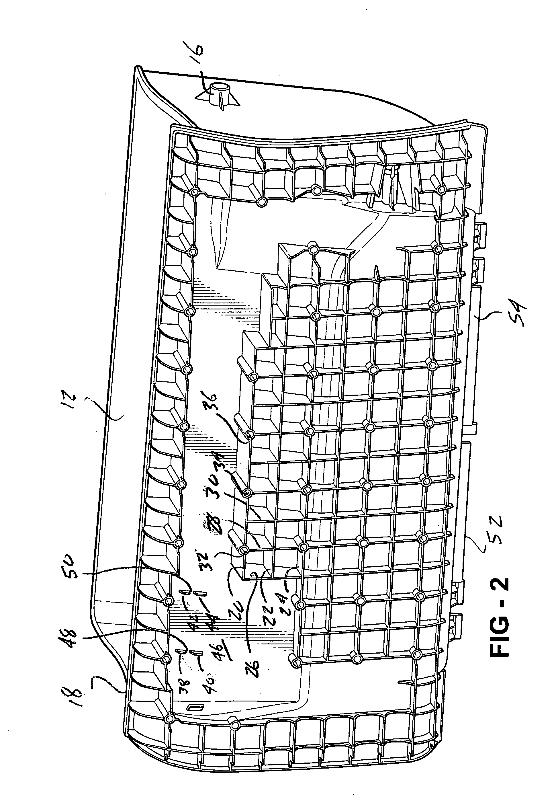 Reinforcing support incorporated into a glove box retaining structure located proximate a pivot actuating handle mechanism