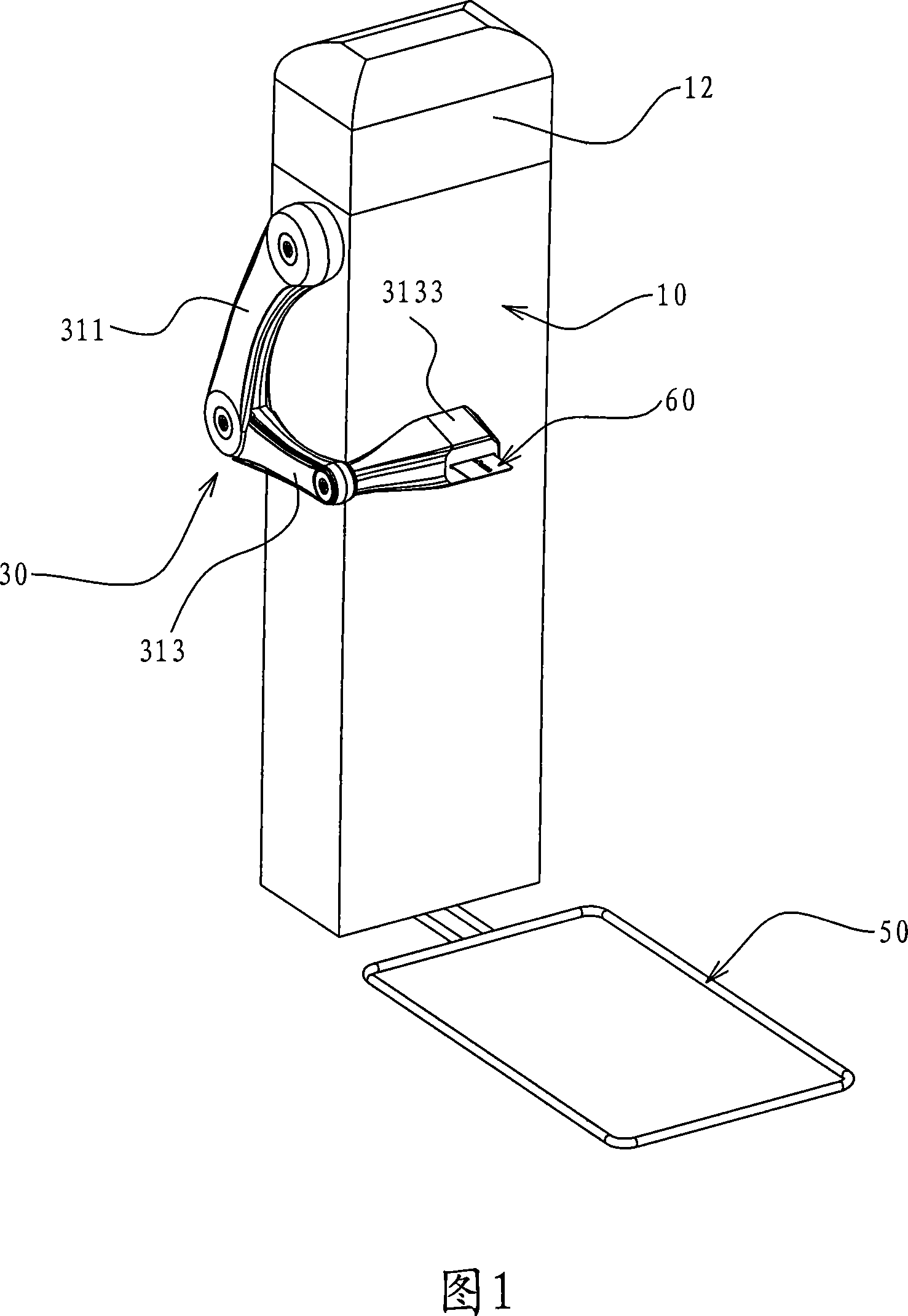 Protrusion type card delivering device of non-contact type IC card disgorging machine