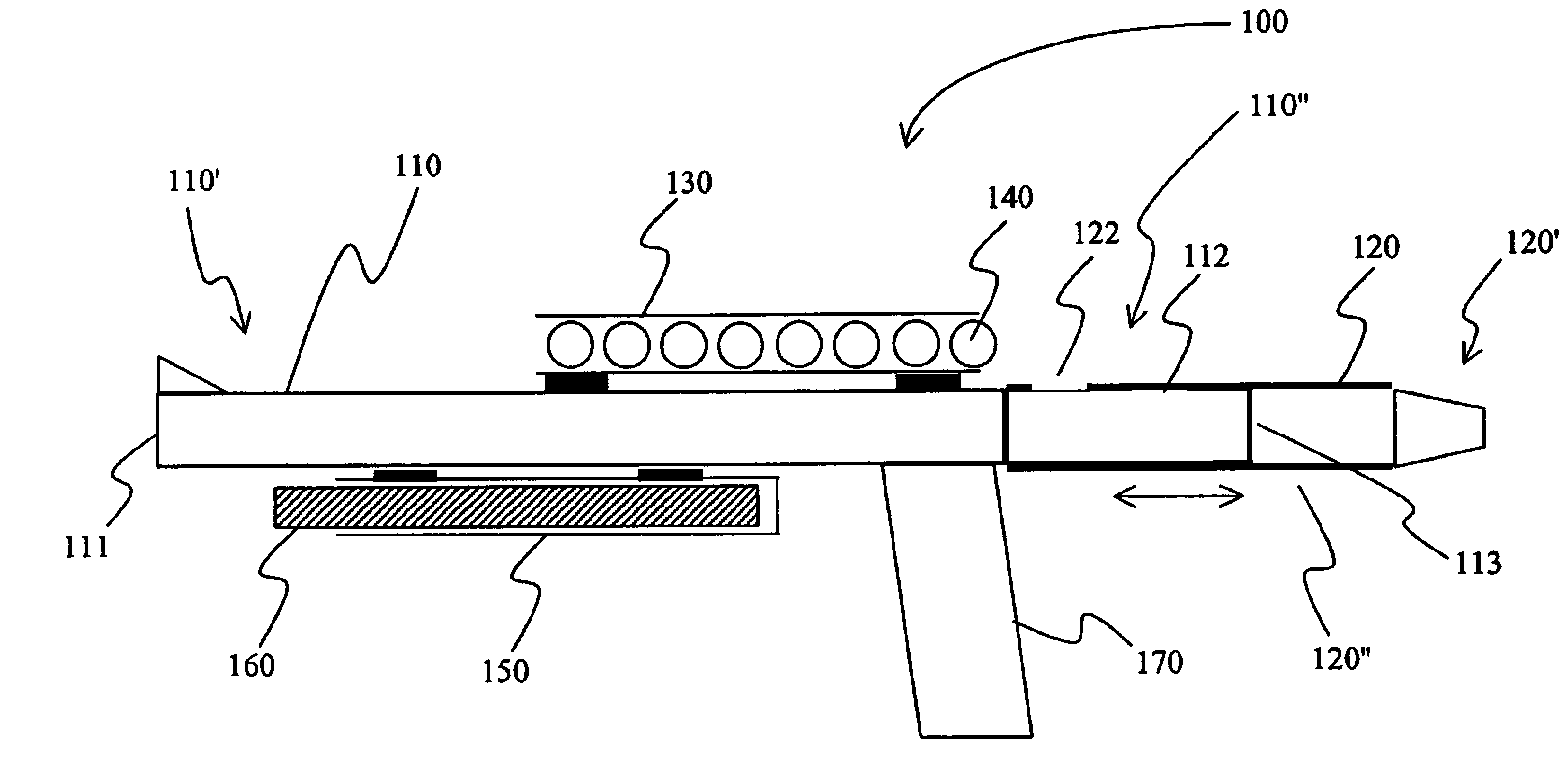 Air propelled water wad launcher