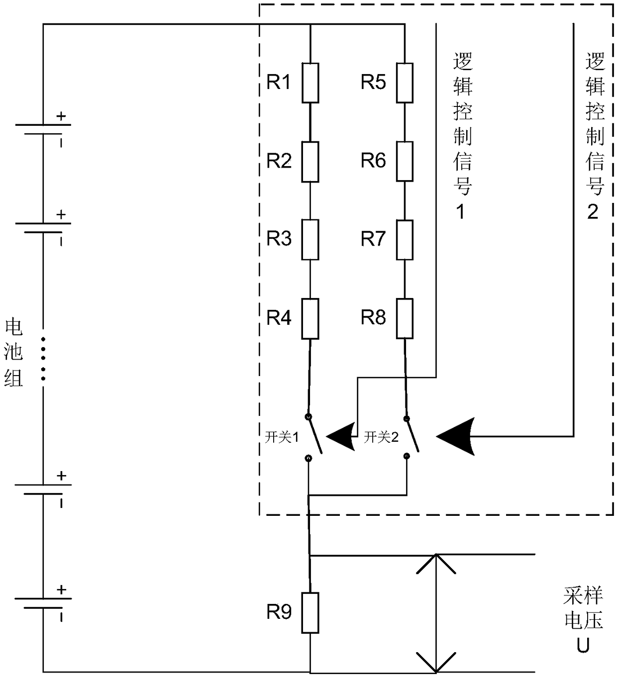 Battery pack voltage sampling circuit, method and system