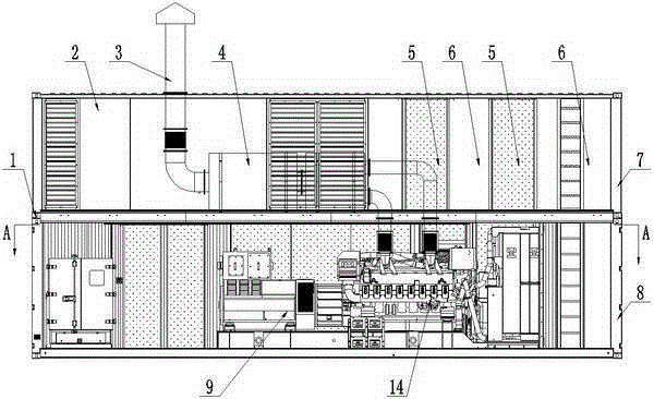 Stereoscopic stacking ultra-silence power source for standard containers