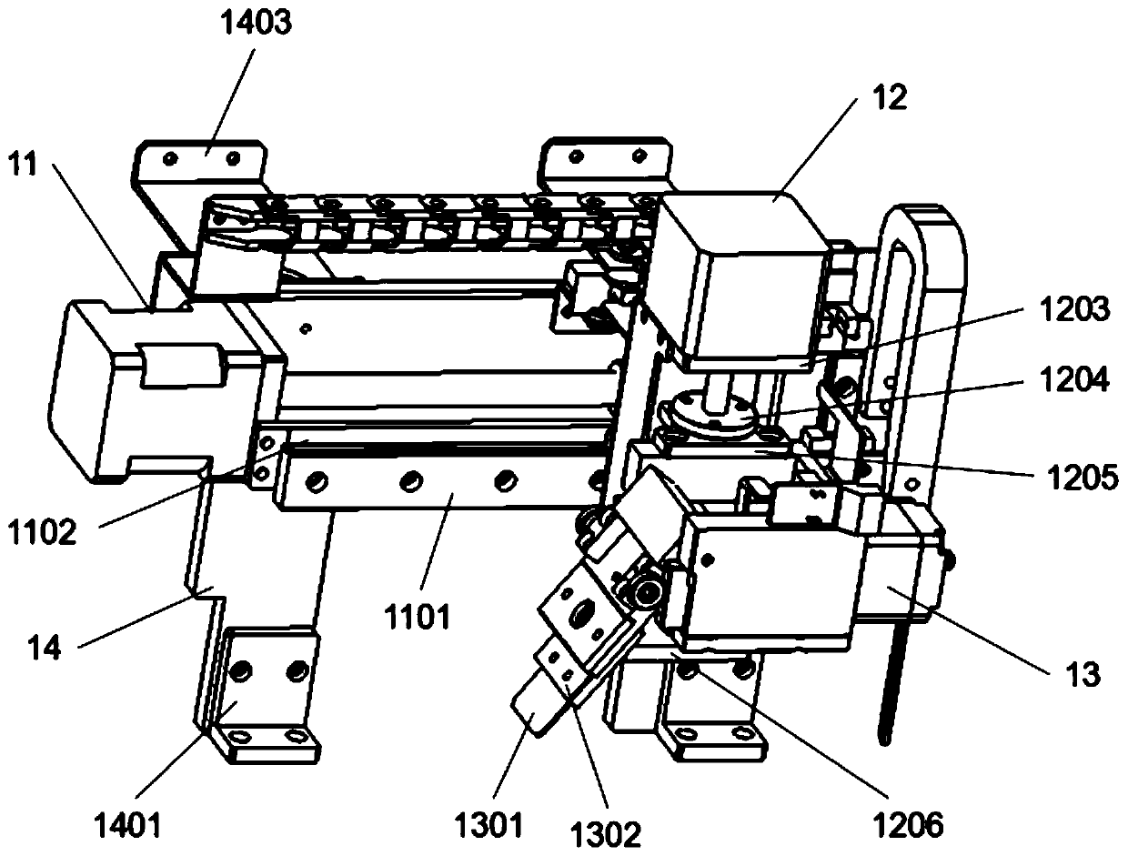 Device for preparing blood smear by using self-adaptive bionic manipulator