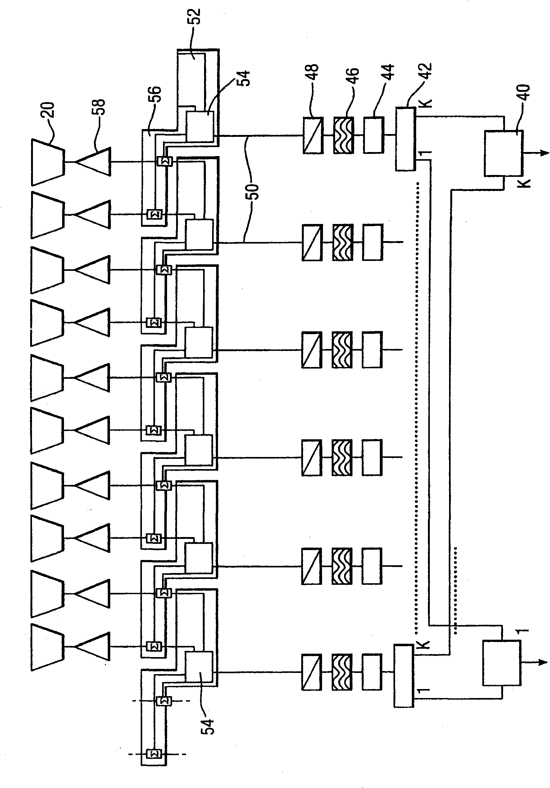 System for simplification of reconfigurable beam-forming network processing within a phased array antenna for a telecommunications satellite