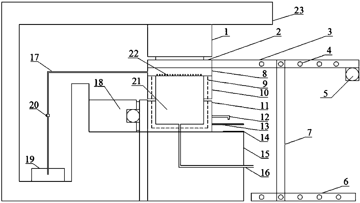 A rock-soil shear rheometer considering repeated effects of rainfall and blasting vibration