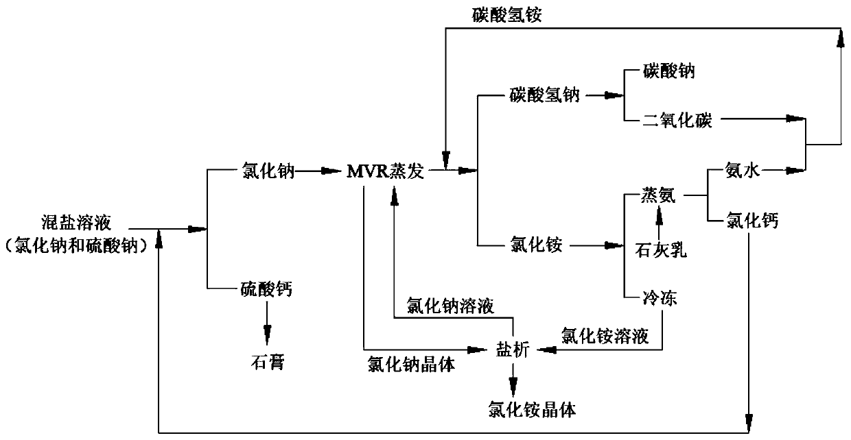 Resourceful treatment system for mixed salt solution and resourceful treatment method thereof