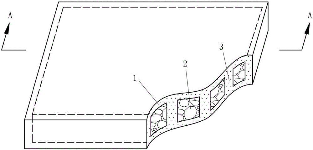 Sandwich layer artificial stone and making method thereof