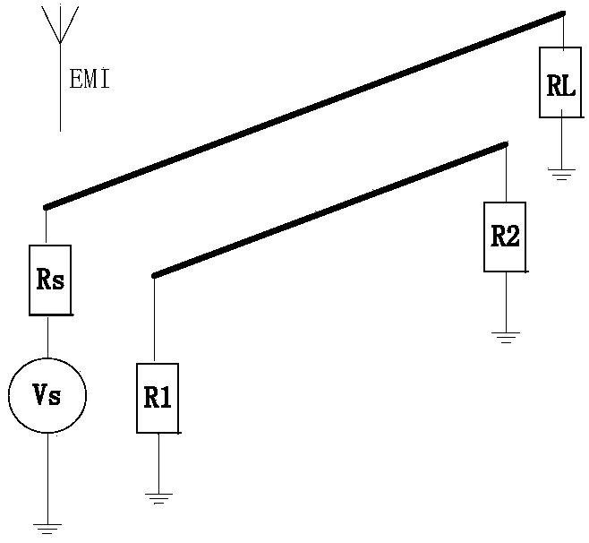 Method for estimating crosstalk magnitude, caused by electromagnetic interference of external transient state, of PCB microstrip transmission line