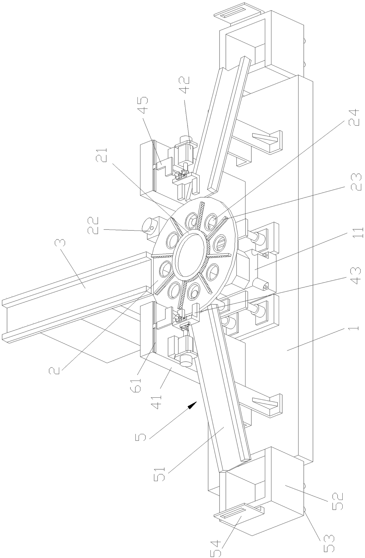 Aluminum alloy sectional material surface detecting and split charging mechanism