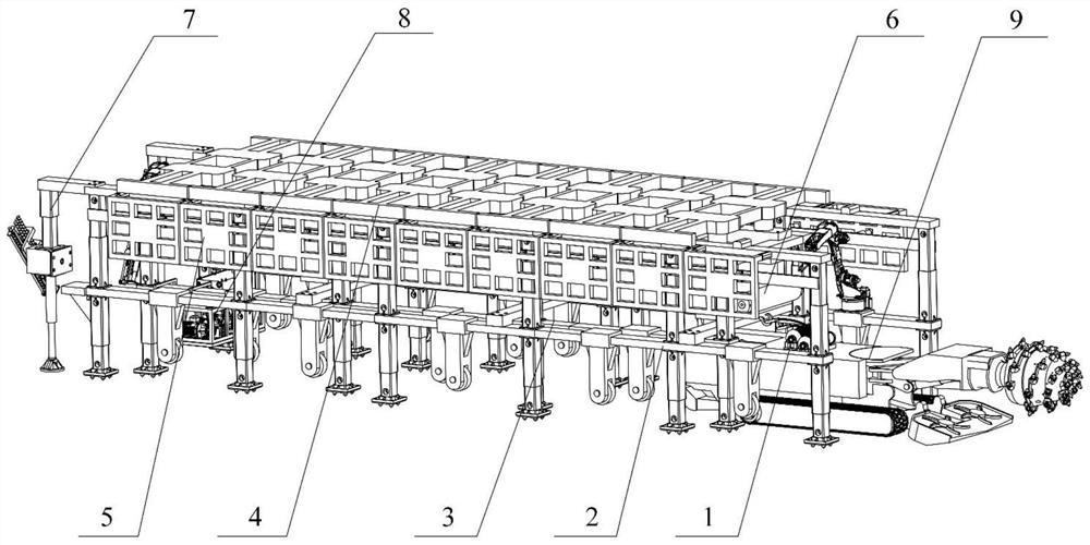 Head-to-tail interactive sliding type anchor supporting integrated equipment and control method