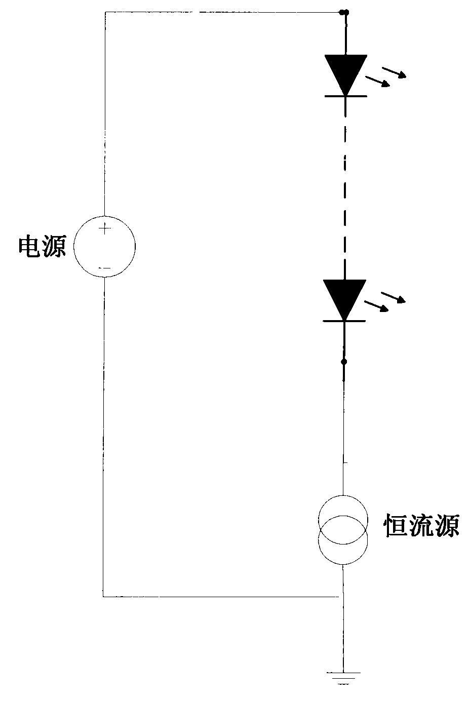 Constant-current control method of power switch type LED (Light-Emitting Diode) drive circuit and circuit thereof