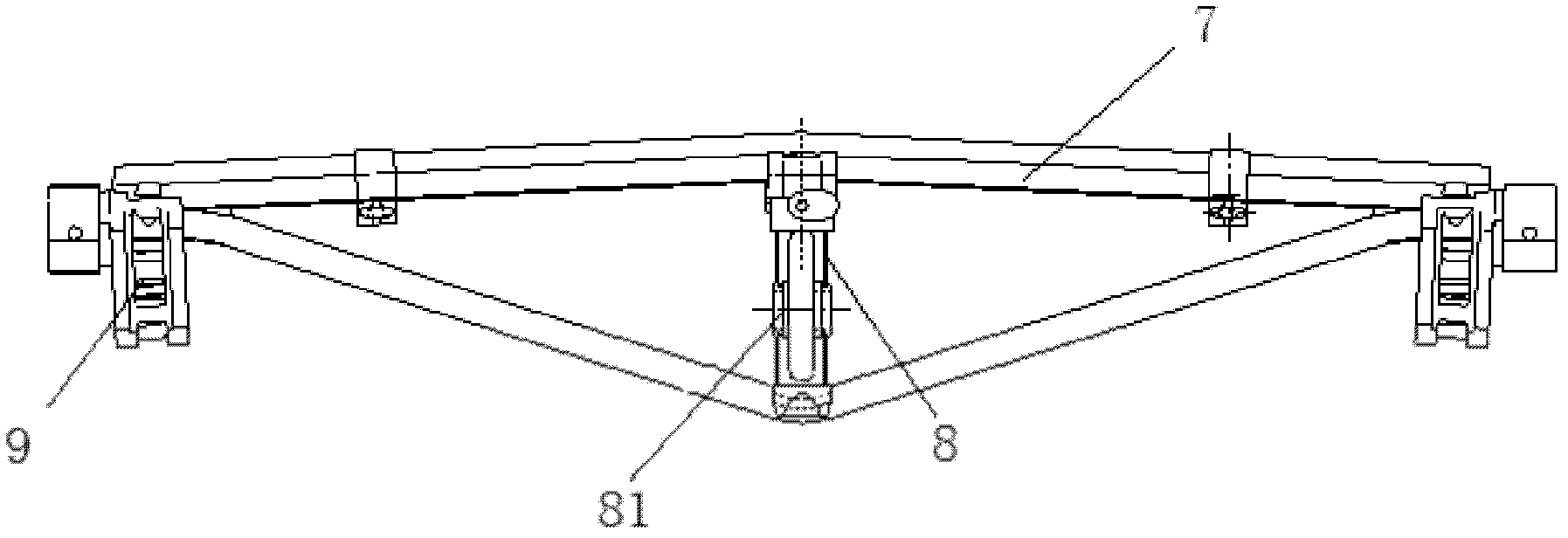 Five-shaft steering bogie base braking device