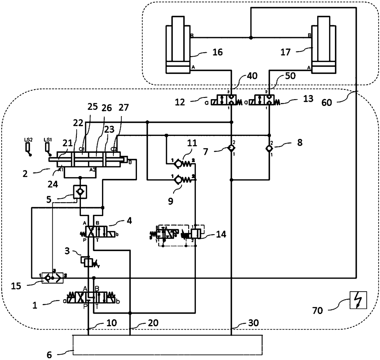 Synchronous hydraulic control device