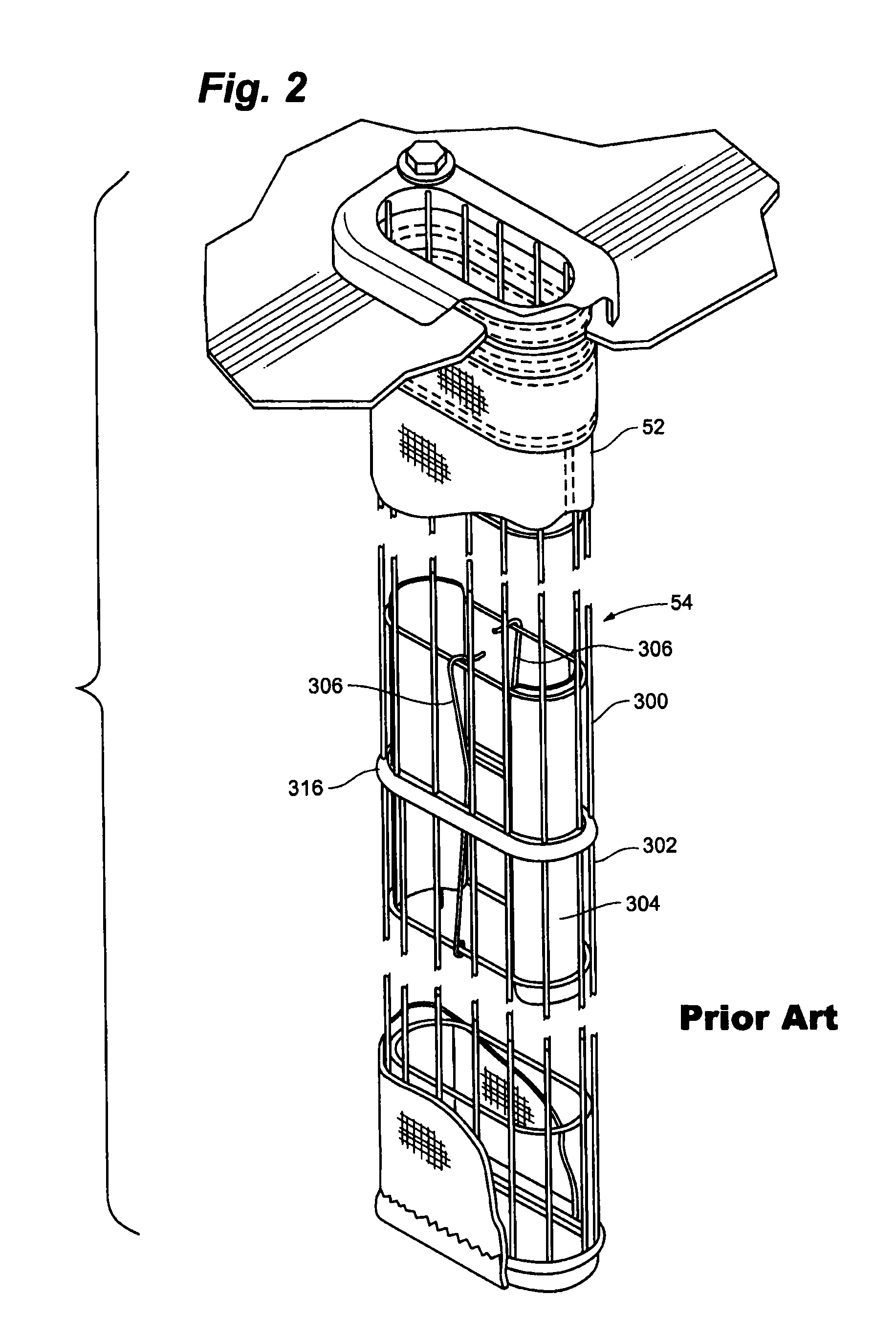 Wire filter cage locking mechanism