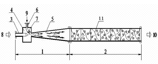 Self-suction pipeline mixing reactor