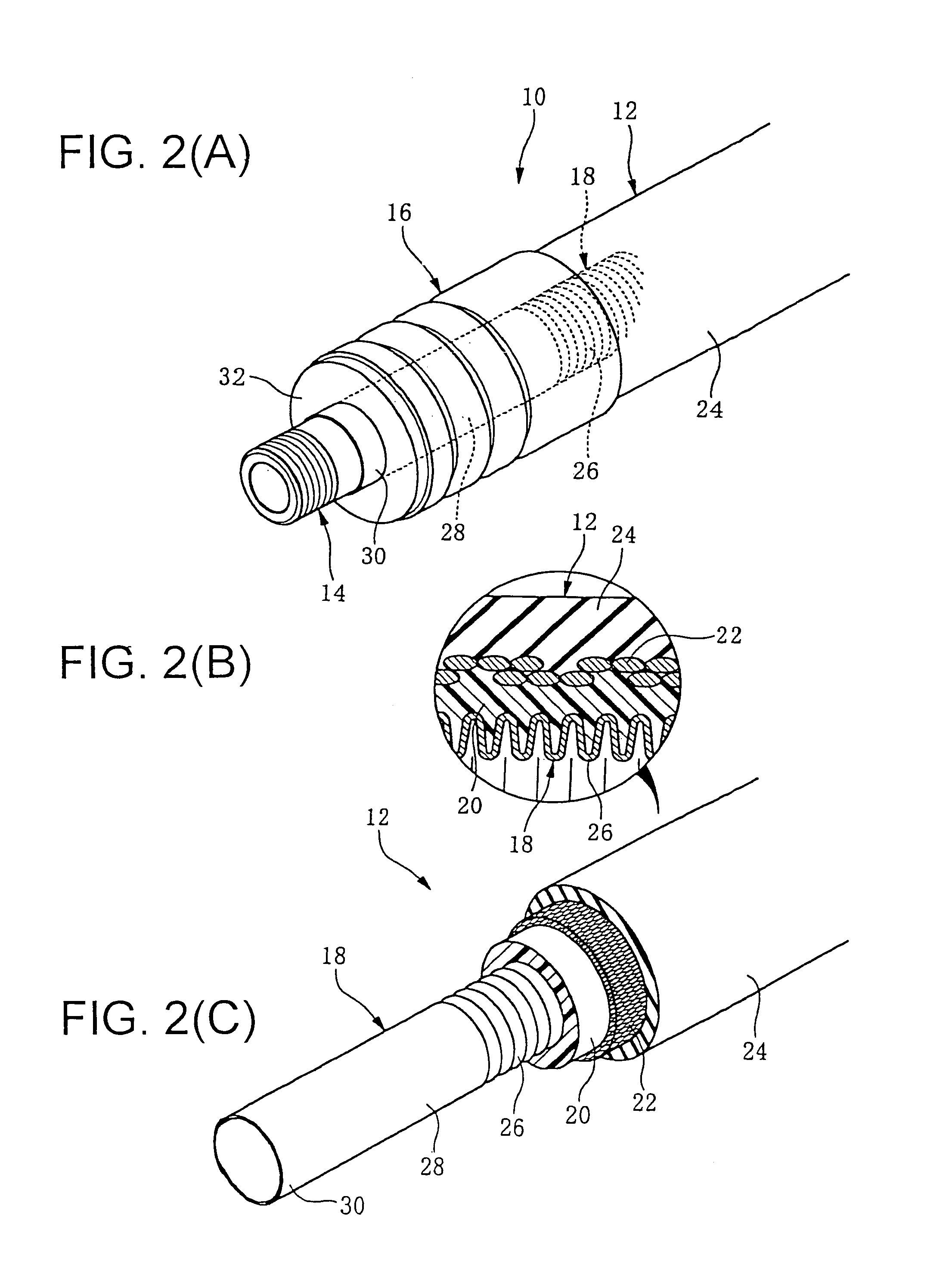 Metallic tubular hose having a rubber or resin hard material layer