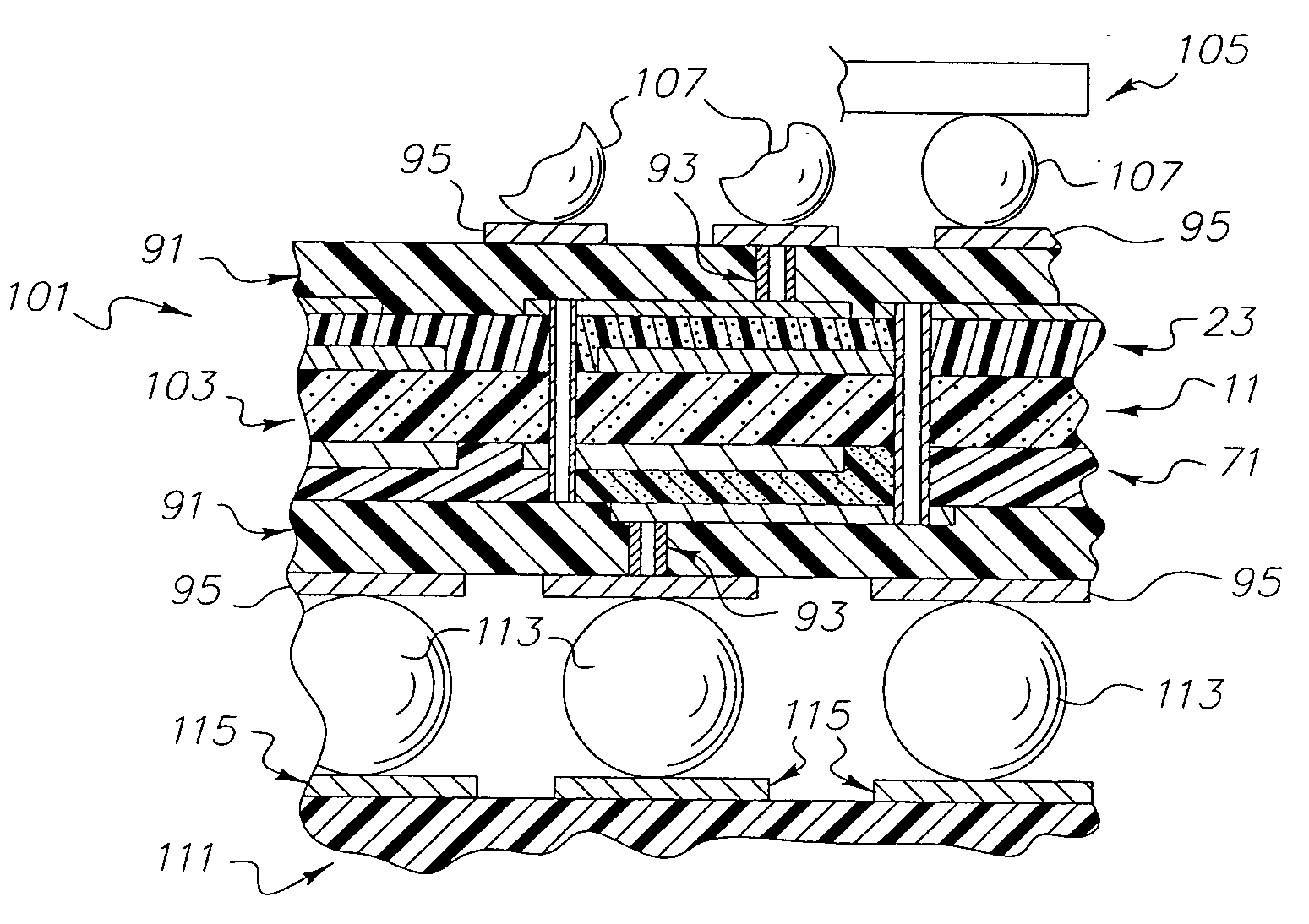 Method of making a capacitive substrate for use as part of a larger circuitized substrate, method of making said circuitized substrate and method of making an information handling system including said circuitized substrate