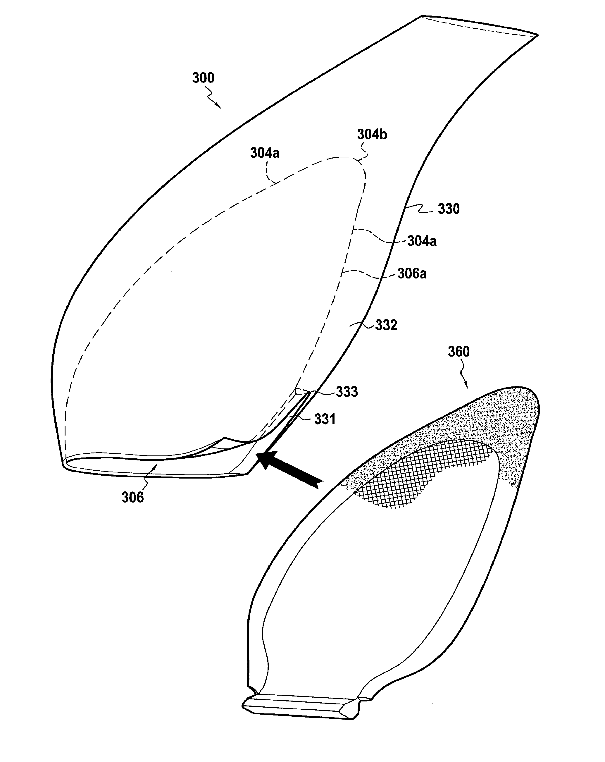 Composite propeller blade for an aircraft